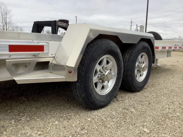 Wheels of a 2023 EBY Low Profile 20′ Bumper Pull